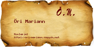 Őri Mariann névjegykártya
