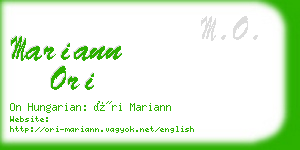 mariann ori business card